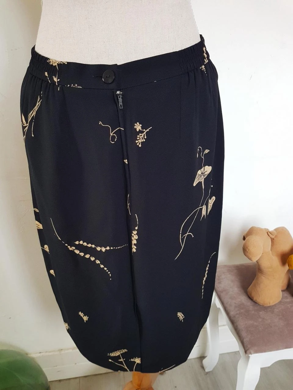🖤Chique Krijtjurk met Beige Patroon, Vintage Weill (Maat 42) – photo 3